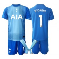Koszulka piłkarska Tottenham Hotspur Guglielmo Vicario #1 Bramkarska Strój wyjazdowy dla dzieci 2025-26 tanio Krótki Rękaw (+ Krótkie spodenki)
